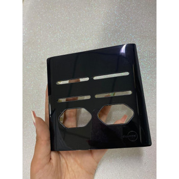 Placa p/ 4 Interruptores + 2 Tomadas 4x4 - Novara Preto Brilhante